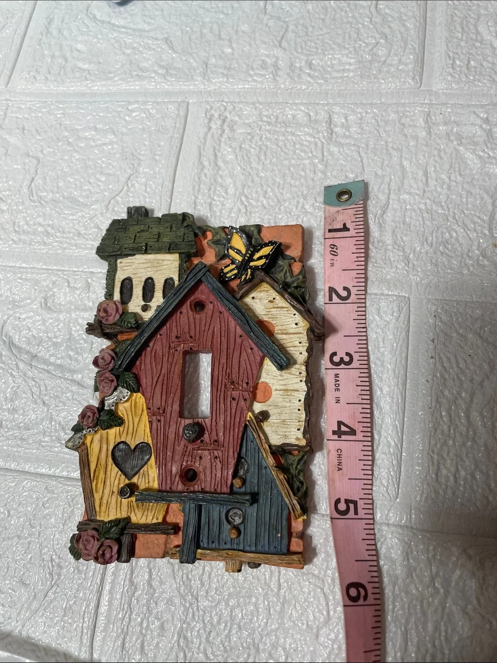 VTG Figi Graphics 1997 Birdhouse Light Switch Cover Plate 3D Cottagecore
